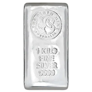 The Perth Mint 1 Kilo Silver Cast Bar New Design