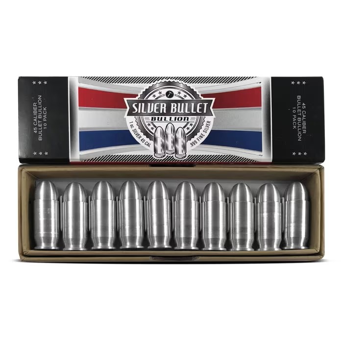 1 oz Silvertowne .45 Caliber .999 Silver Bullet