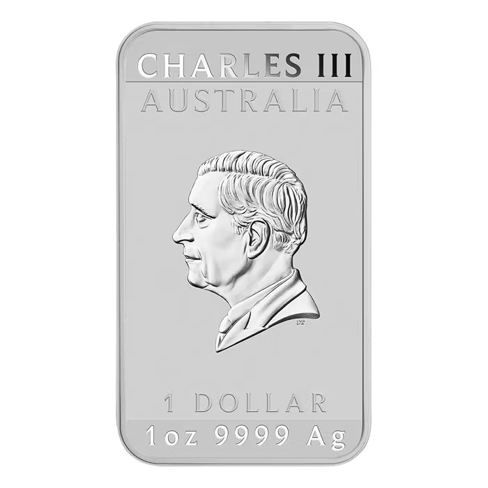 2024 1 oz Australia Dragon .9999 Silver Rectangular BU Coin Bar