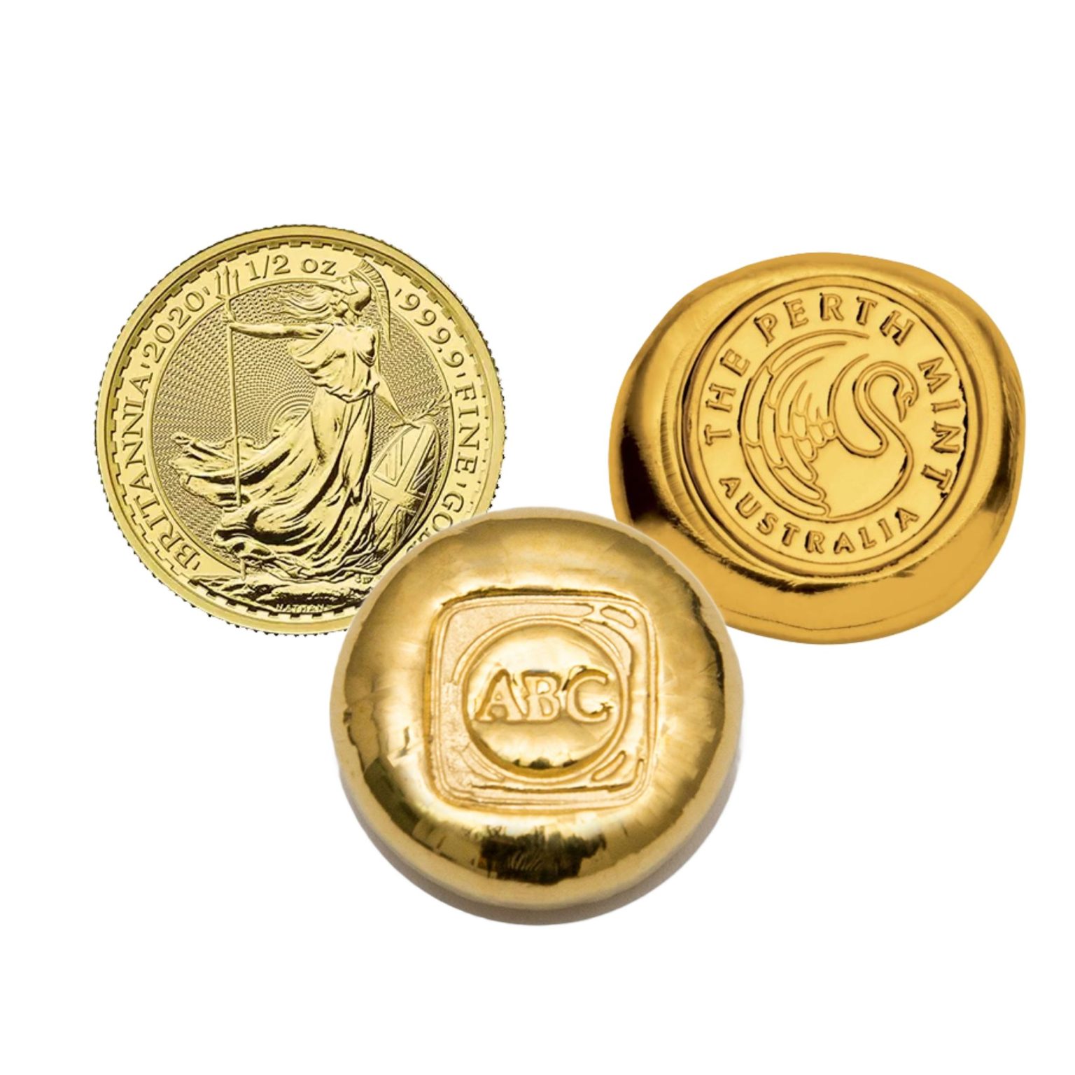 Small Round Cold Coin 1/2 Oz Gold Bar, Coin or Round - Buyback Secondary Market - PERTH ...