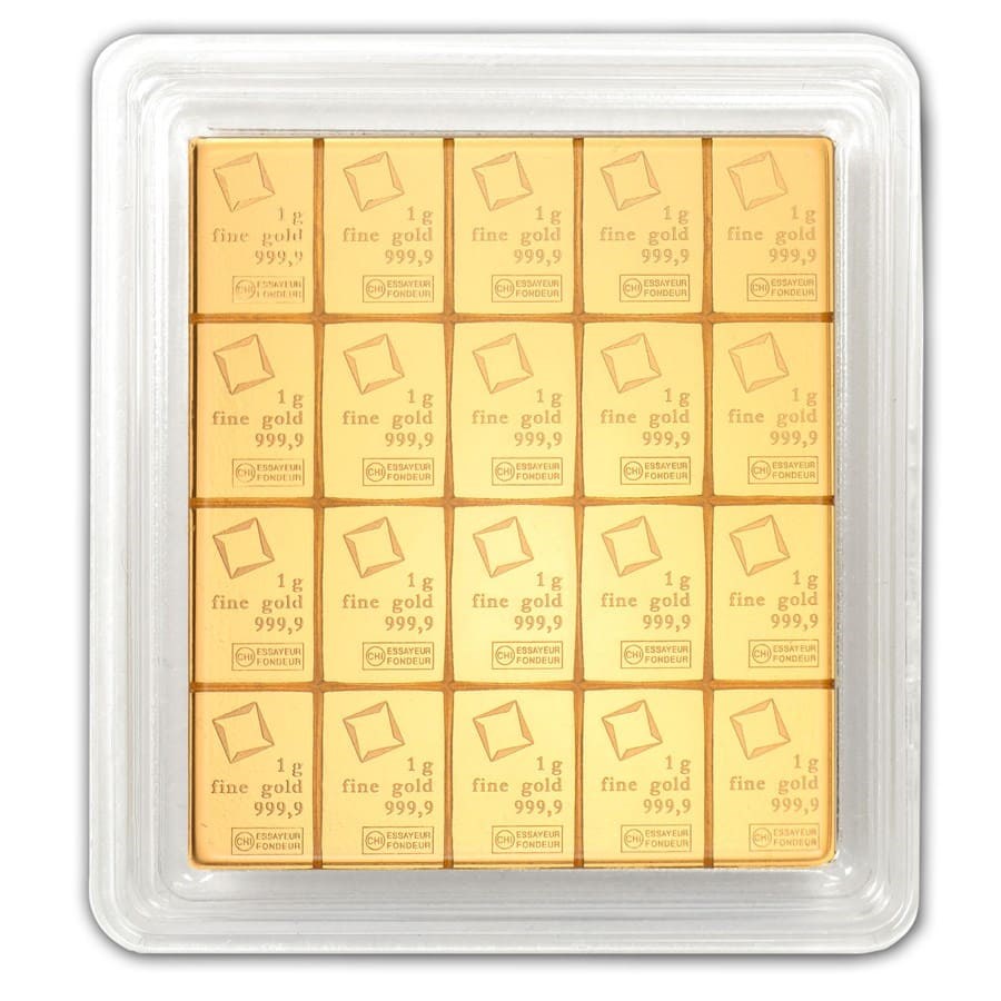 20 x 1 gram Gold Valcambi CombiBar™ (In Assay)