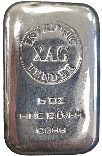 5oz Intrinsic Tender XAG Cast Silver Bar