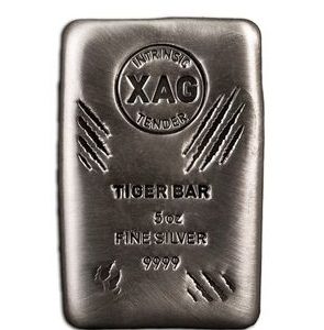 5oz Intrinsic Tender Tiger XAG Cast Silver Bar