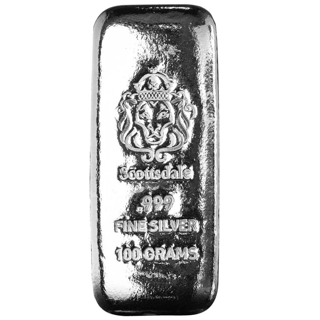 100g Scottsdale Silver Cast Bar