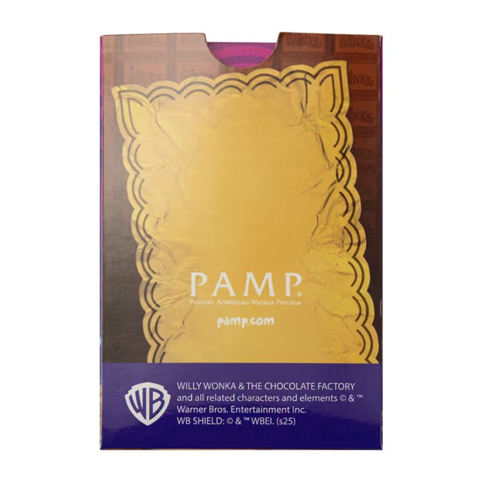 5 gram Pamp Suisse Willy Wonka Chocolate Bar .9999 Gold Proof like Bar