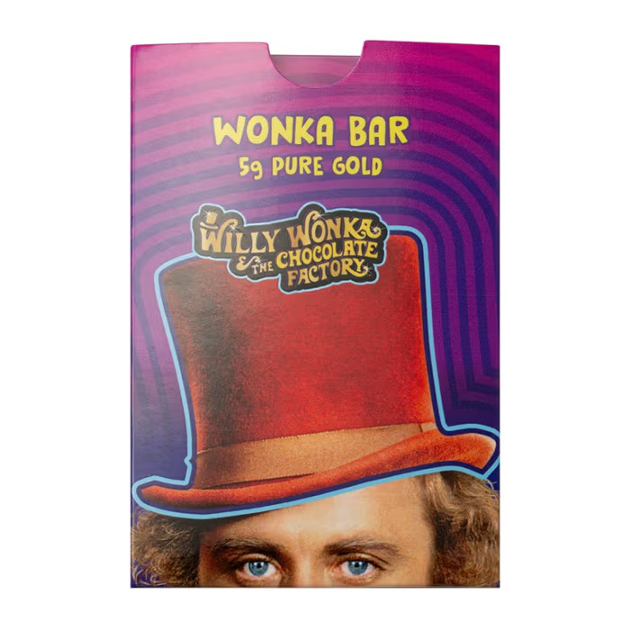 5 gram Pamp Suisse Willy Wonka Chocolate Bar .9999 Gold Proof like Bar