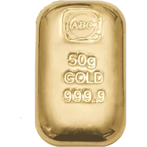 50gram ABC Gold Cast Bar 9999 Gold