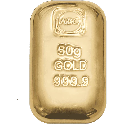 50gram ABC Gold Cast Bar 9999 Gold