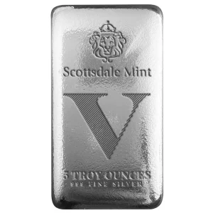 Scottsdale Mint 'V' 5 oz 999 Silver Cast Bar Imperium Collection **Pre order ETA 05/03**