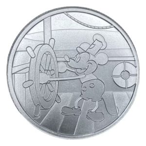 1 oz Steamboat Willie Captain .999 Silver BU Round