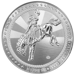 5 oz Scottsdale .9999 Silver Cowboy Round with Buffalo